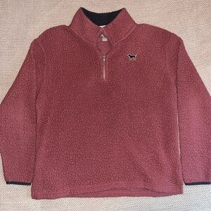 PINK Victoria's Secret Women’s Rose Pink Sherpa Half-Zip Pullover